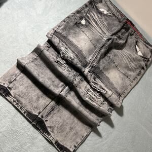 Y2K 2000s Loose Baggy Jeans 44x34 Relaxed Hamilton Wide Baggie Patch Rips Acid